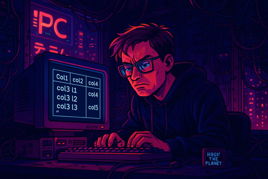 Me being grumpy with broken CSV files. 